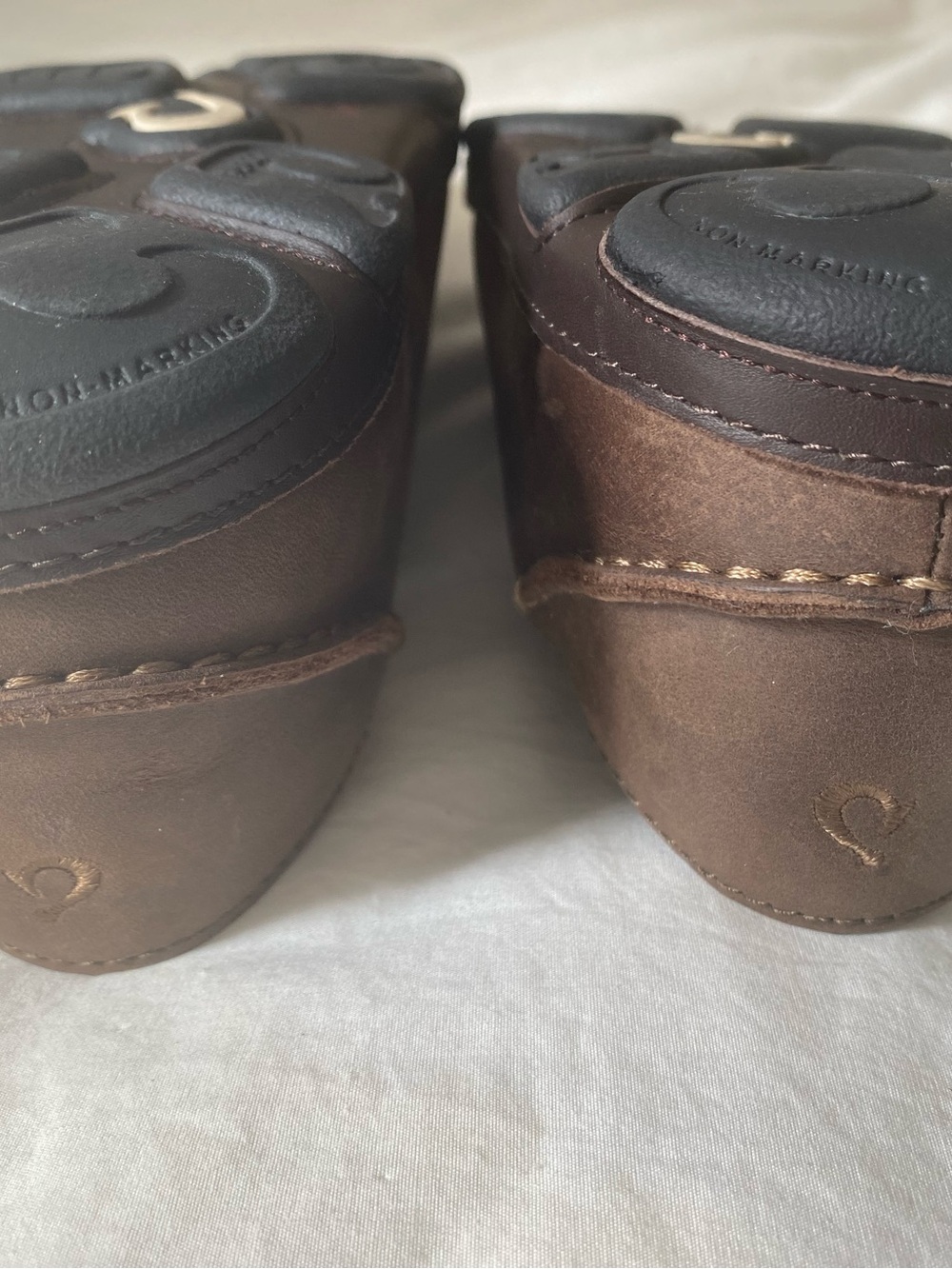 OluKai Dark Brown Leather Slip-On Loafers - Picture 5 of 8